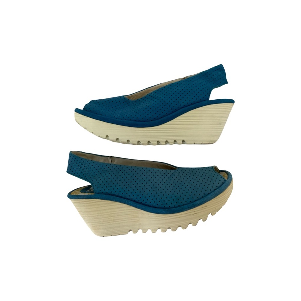 Fly London Yala perforated wedge sandals  Size 36 (5.5-6)